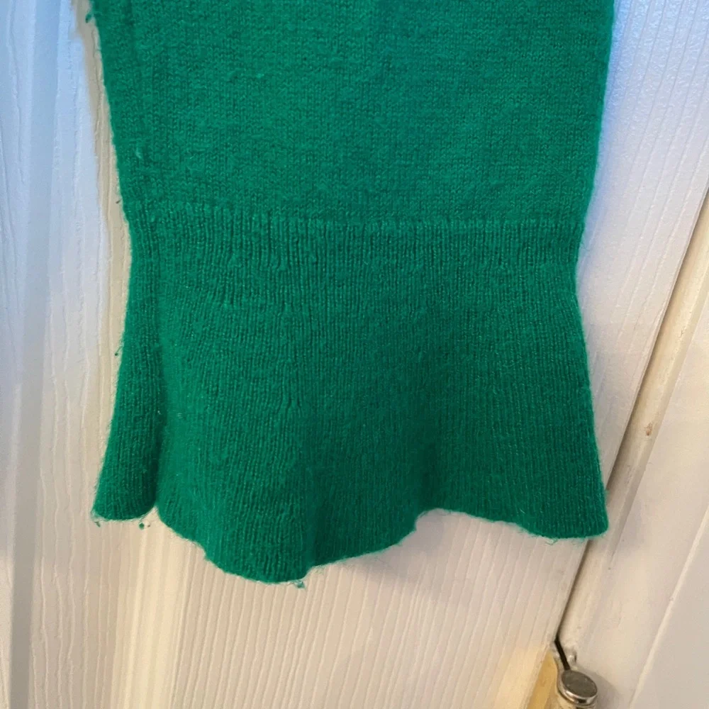 Talbots Green Knit Sweater‎ Bell Sleeves Back Button | Size M
